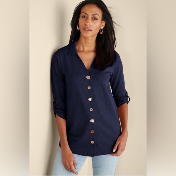 soft surroundings Danielle 3/4 Sleeve Tunic size L - Picture 1 of 11